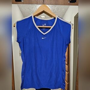 Nike Women's Blue V-Neck Top